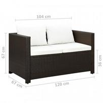 lauko baldai 4 vietu - Lauko baldų komplektas VLX Bistro Set 43914, baltas/rudas, 4 vietų - 7 nuotrauka