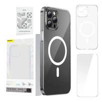 magnetic baseus - Baseus "Crystal Magnetic Case and Tempered Glass iPhone 12 Pro" Transparent - 2 nuotrauka