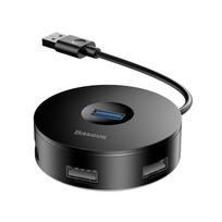 BASEUS USB3.0 to USB3.0*1 USB2.0*3 10cm, Juodas