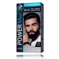 plauku dazai vyrams - Joanna Power Men Color Kreminis 3in1 barzdos ir ūsų plaukų dažai 01 Juodas 30g - 2 nuotrauka