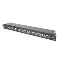 dn 91624s -  Digitus CAT 6A Patch Panel, RJ45, 8P8C, RJ45 shielding (Tinned bronze) - 1 nuotrauka