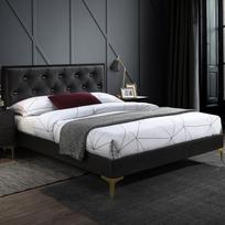 Čiužinys Bed POEM 160x200cm, with mattress HARMONY DUO, dark pilkas