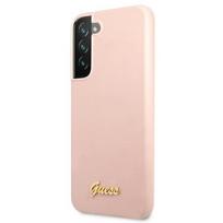 s22 plus telefonas - Guess "GUHCS22MLSLMGPP Silicone Metal Logo Case Galaxy S22 Plus" Pink - 1 nuotrauka