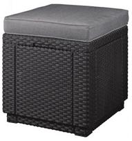 Lauko kėdė Allibert Cube Storage Pouf, juoda, 42 cm x 42 cm x 39 cm