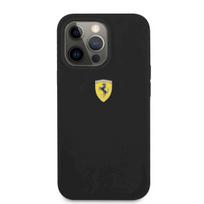 Ferrari FESSIHCP13LBK Liquid Silicone Metal Logo Case for iPhone 13 Pro/ 13 6,1