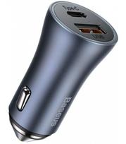 baseus 20w usb c - BASEUS 40W 12-24V USB   USB-C QC4  PD3.0 SCP FCP AFC, pilkas - 1 nuotrauka