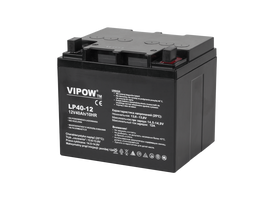gelinis akumuliatorius 12v, 7,0ah - Švino akumuliatorius VIPOW 12V 40Ah - 1 nuotrauka