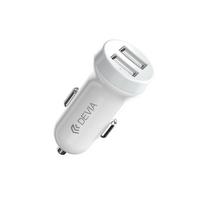 ikroviklis usb 5v 2 1a - Devia Smart series car charger suit for Lightning (5V3.1A,2USB) white - 1 nuotrauka