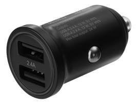 DELTACO 12/24 V USB“ su dviem USB-A jungtimis, 24W / USB-CAR127