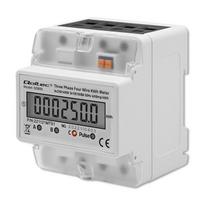 energijos matuoklis - QOLTEC 50900 Three Phase Electronic Energy Consumption Meter 230V LCD 4P DIN Rail - 1 nuotrauka
