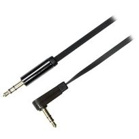 laidas telefonu - DELTACO garso, 3.5mm-3.5mm kampinis, 0.5m, juodas lankstus / AUD-120 - 1 nuotrauka