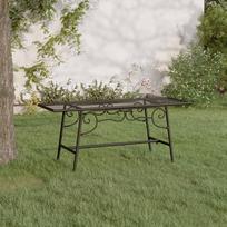 lauko suoliukai - Suoliukas juodos spalvos, 110cm, plienas - 2 nuotrauka