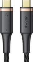usb 100w laidas - USAMS Kabelis U72 USB-C na USB-C 100W PD Thunderbolt 3 5A 0.8m juoda|juodas SJ553USB01 (US-SJ553) - 1 nuotrauka