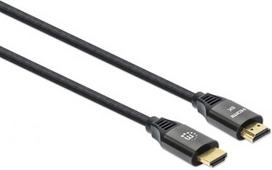 hdmi laidas 2m - Laidas Manhattan High Speed HDMI Cable w/Ethernet HDMI 19 pin male, HDMI 19 pin male, 2 m, juoda - 1 nuotrauka