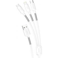 Dudao L8s 3in1 USB to Lightning+USB Type C+micro USB 4A 1,2m White
