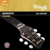Stygos dvylikastygei akustinei gitarai Stagg AC-12ST-BR .010 - 0.047