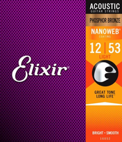 Elixir Stygos ak. gitarai Eliksyras 16052 0.012-0.053 Phosphor Bronze Nanoweb