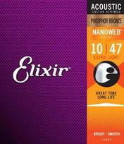 guitar acoustics - Elixir Stygos ak. gitarai Eliksyras 16002 0.010-0.047 Phosphor Bronze Nanoweb - 1 nuotrauka