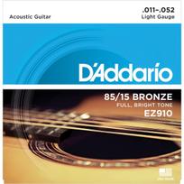 Stygos akustinei gitarai D'ADDARIO 85/15 BRONZE .011-.052 EZ910