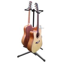 Reguliuojamas stovas dviem gitarom, sulankstomas