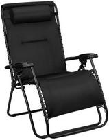 Sulankstoma kėdė Abbey Chaise Longue, juodas, 112 cm x 90 cm x 75 cm