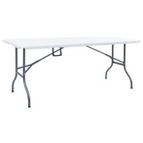 Sulankstomas sodo stalas, baltas, 180x72x72cm, HDPE