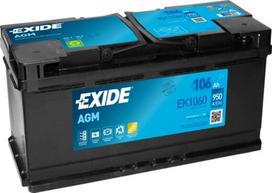 akumuliatorius starteris - Exide Akumuliatorius 106 Ah 950 A EN 12V AGM - 1 nuotrauka