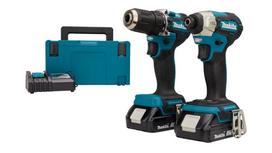 makita 18v akumuliatoriu komplektas - Makita DLX2423AJ (DDF487 + DTD157); 18 V; 2x2,0 Ah akum. - 1 nuotrauka