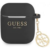apple airpods ausines - Guess GUA2LSC4EK Charm Silicone Case for Airpods 1/ 2 Black - 1 nuotrauka