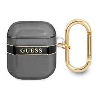 Guess TPU Printed Stripe Case for Airpods 1/ 2 Black