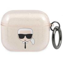 Karl Lagerfeld ®®KLA3UKHGD Karl®s Head Case for AirPods 3®® Gold Glitter