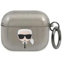 Karl Lagerfeld ®®KLA3UKHGK Karl®s Head Case for AirPods 3®® Black Glitter