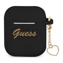 Guess Silicone Charm Cover for Airpods 1/ 2 Black