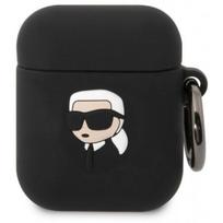 Karl Lagerfeld "®3D Logo NFT Karl Head Silicone Case for Airpods 1/ 2®® Black