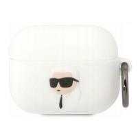 Karl Lagerfeld 3D Logo NFT Karl Head Silicone Case for Airpods Pro White