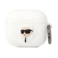 Karl Lagerfeld 3D Logo NFT Karl Head Silicone Case for Airpods 3 White