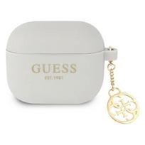 airpods deklas silikoninis - Guess 4G Charms Silicone Case for Airpods 3 Gray - 1 nuotrauka