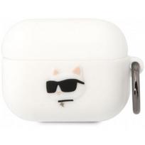 Karl Lagerfeld "3D Logo NFT Choupette Head Silicone Case for Airpods Pro®® White