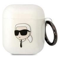 Karl Lagerfeld 3D Logo NFT Karl Head TPU Case for Airpods 1/ 2 White