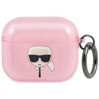 3 pin - Karl Lagerfeld "KLA3UKHGP Karl®s Head Case for AirPods 3" Pink Glitter - 1 nuotrauka