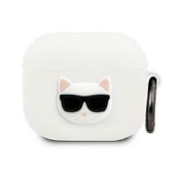 apple airpods ausines - Karl Lagerfeld "KLACA3SILCHWH Choupette Head Silicone Case for for Airpods 3" White - 1 nuotrauka