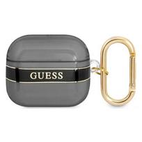 apple airpods ausines - Guess TPU Printed Stripe Case for Airpods 3 Black - 1 nuotrauka