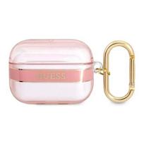 ausines rozines - Guess TPU Printed Stripe Case for Airpods Pro Pink - 1 nuotrauka