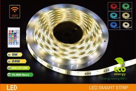 LED juosta RGB   W 5 m su nuotolinio valdymo pulteliu