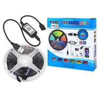 5m USB 5V RGB LED juostos komplektas valdomas telefonu