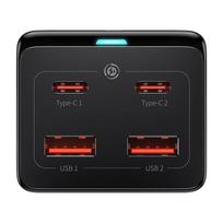 ikroviklis 100w - Baseus GaN3 Pro wall charger / powerstrip 2xUSB + 2xUSB-C + AC, 100W (juodas) - 4 nuotrauka