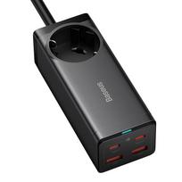 ikroviklis 100w - Baseus GaN3 Pro wall charger / powerstrip 2xUSB + 2xUSB-C + AC, 100W (juodas) - 7 nuotrauka