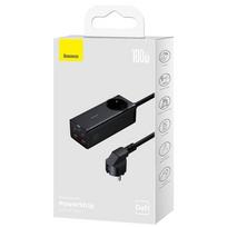 ikroviklis 100w - Baseus GaN3 Pro wall charger / powerstrip 2xUSB + 2xUSB-C + AC, 100W (juodas) - 8 nuotrauka