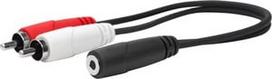3.5 mm female rca - Kabelis Vivolink 3.5mm - 2 x RCA 3.5 mm female, 2 x RCA male, juoda - 1 nuotrauka