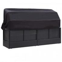 kede lovos - Lauko sofa VLX Garden Bed w/ Canopy 46092, juoda - 5 nuotrauka
